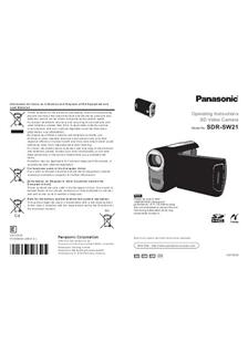 Panasonic SDR SW 21 manual. Camera Instructions.